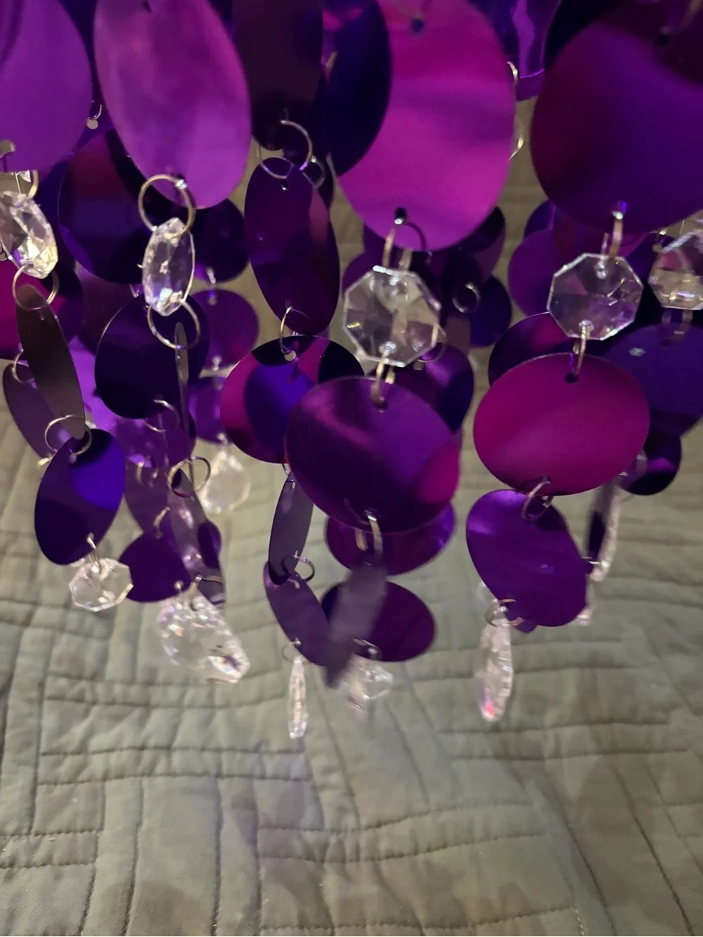 Anywhere Lighting LED Purple Shimmer Chandelier Coloring Changing Exhart New